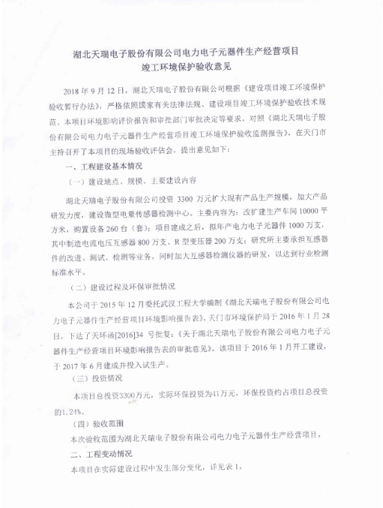 开云体育-开云(中国)一站式服务官方网站
电力电子元器件生产经营项目竣工环境保护验收意见-1